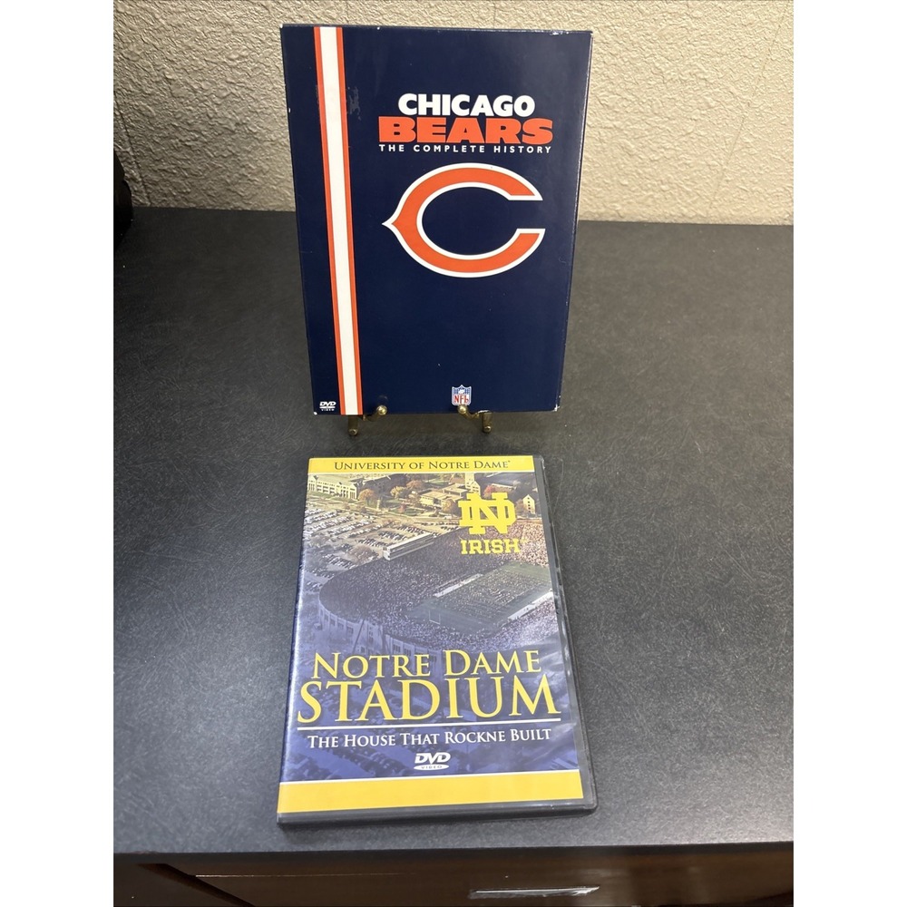 Lot of 2 DVDs~Chicago Bears/The Complete History~Notre Dame Stadium